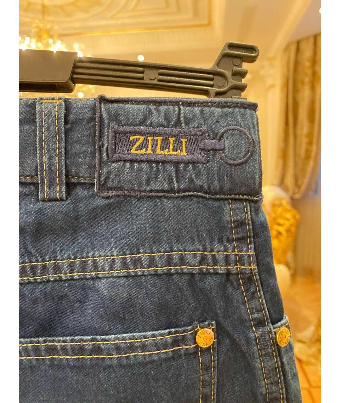 ZILLI Синие хлопковые прямые джинсы, фото 7