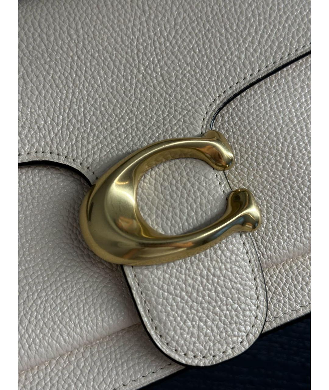 COACH Белая кожаная сумка с короткими ручками, фото 6