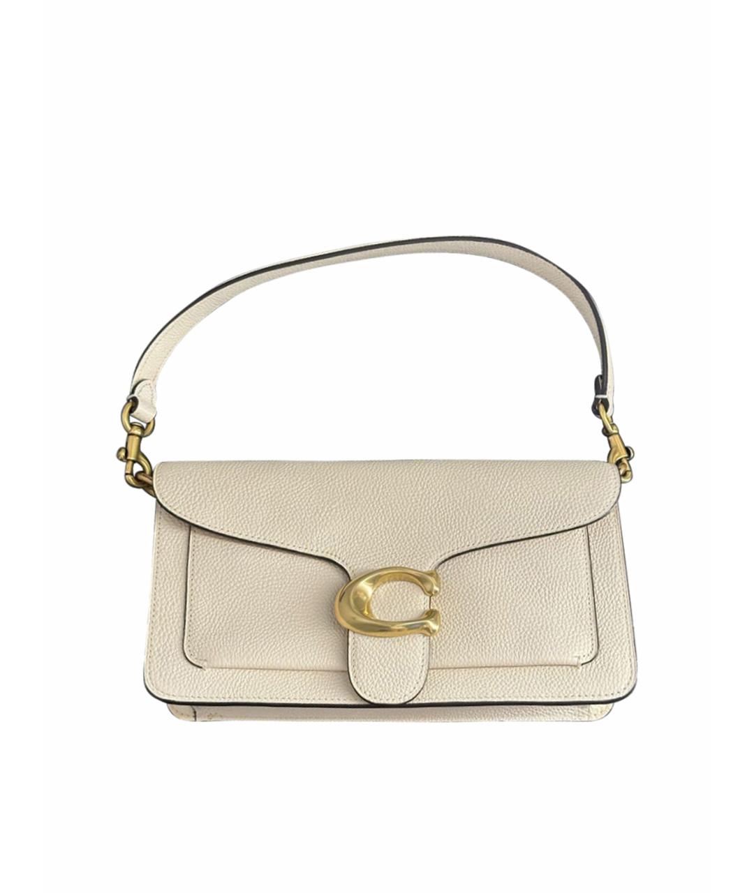 COACH Белая кожаная сумка с короткими ручками, фото 1