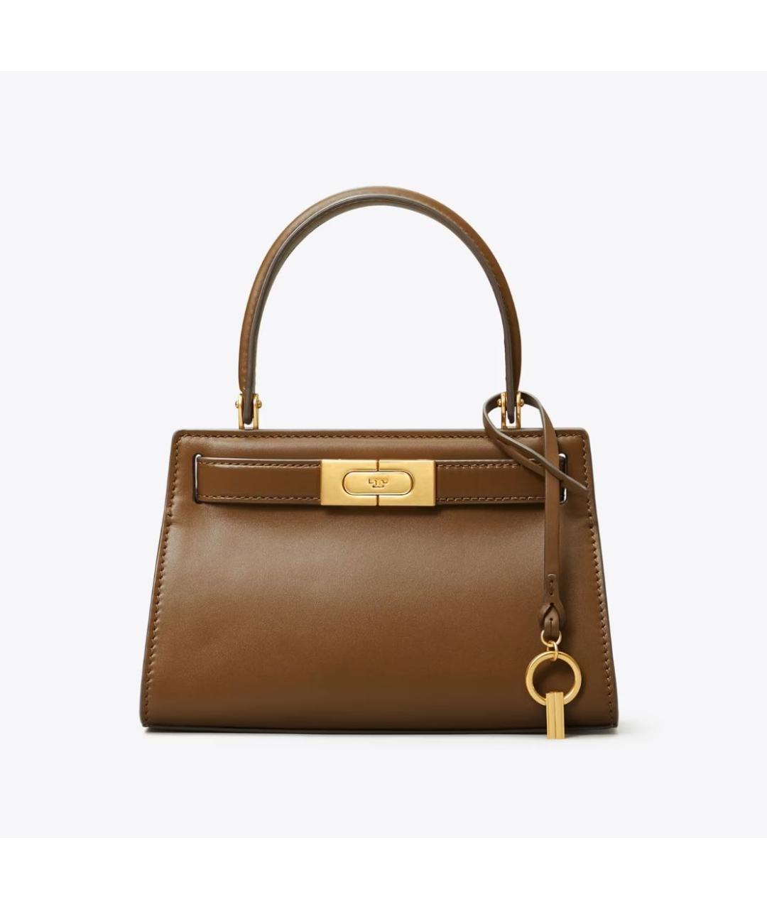 TORY BURCH Коричневая кожаная сумка с короткими ручками, фото 8