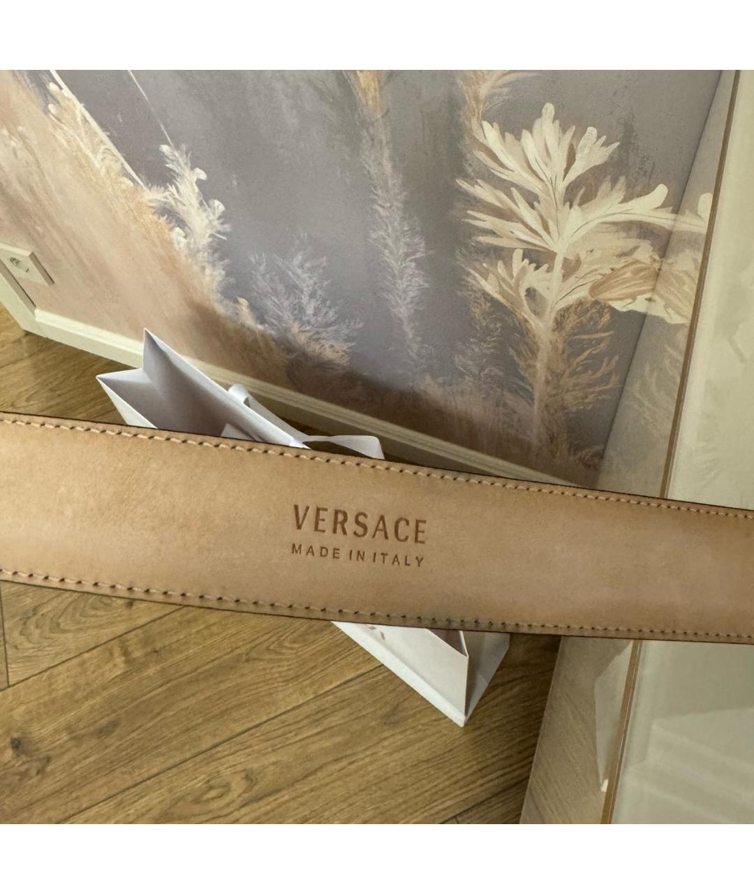 VERSACE Черный кожаный ремень, фото 3