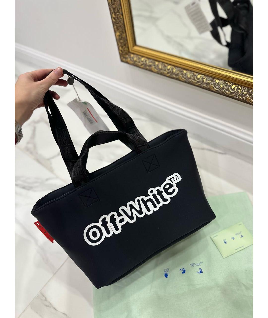 OFF-WHITE Черная сумка тоут, фото 7