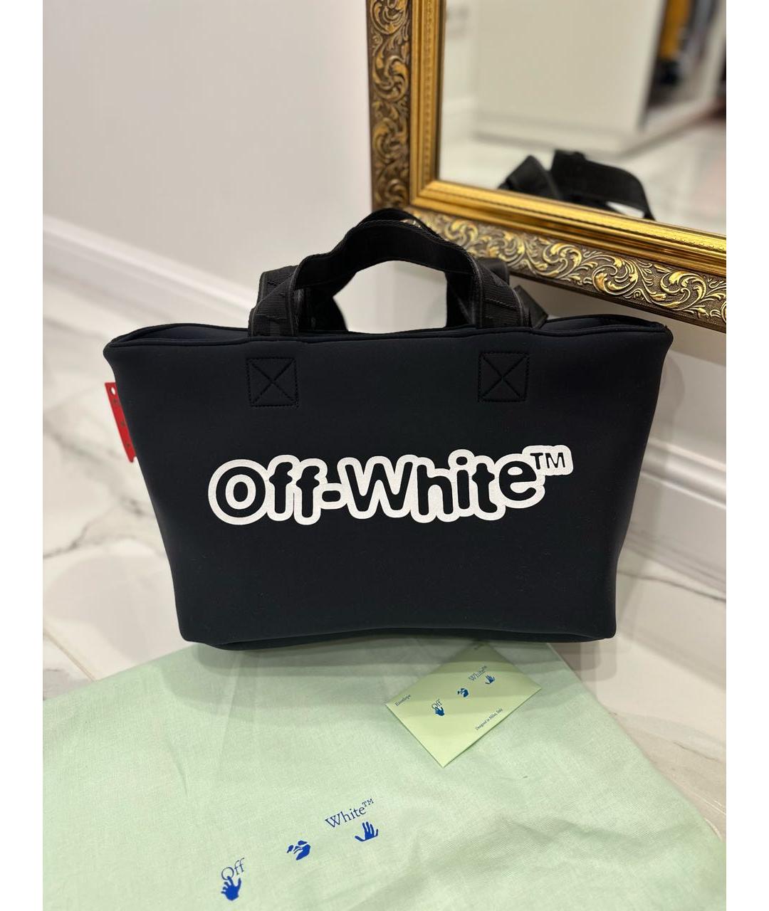 OFF-WHITE Черная сумка тоут, фото 4