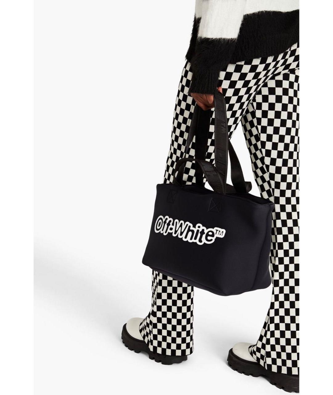 OFF-WHITE Черная сумка тоут, фото 2