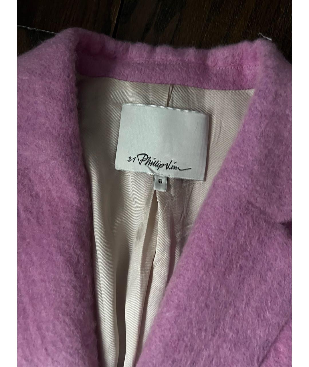 3.1 PHILLIP LIM Розовое шерстяное пальто, фото 5