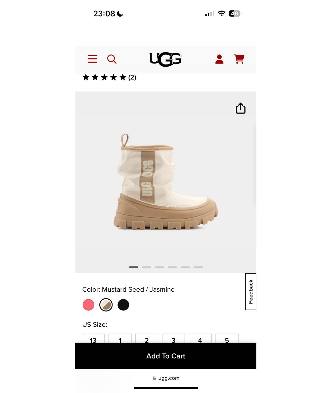 UGG AUSTRALIA Бежевые ботинки из лакированной кожи, фото 2