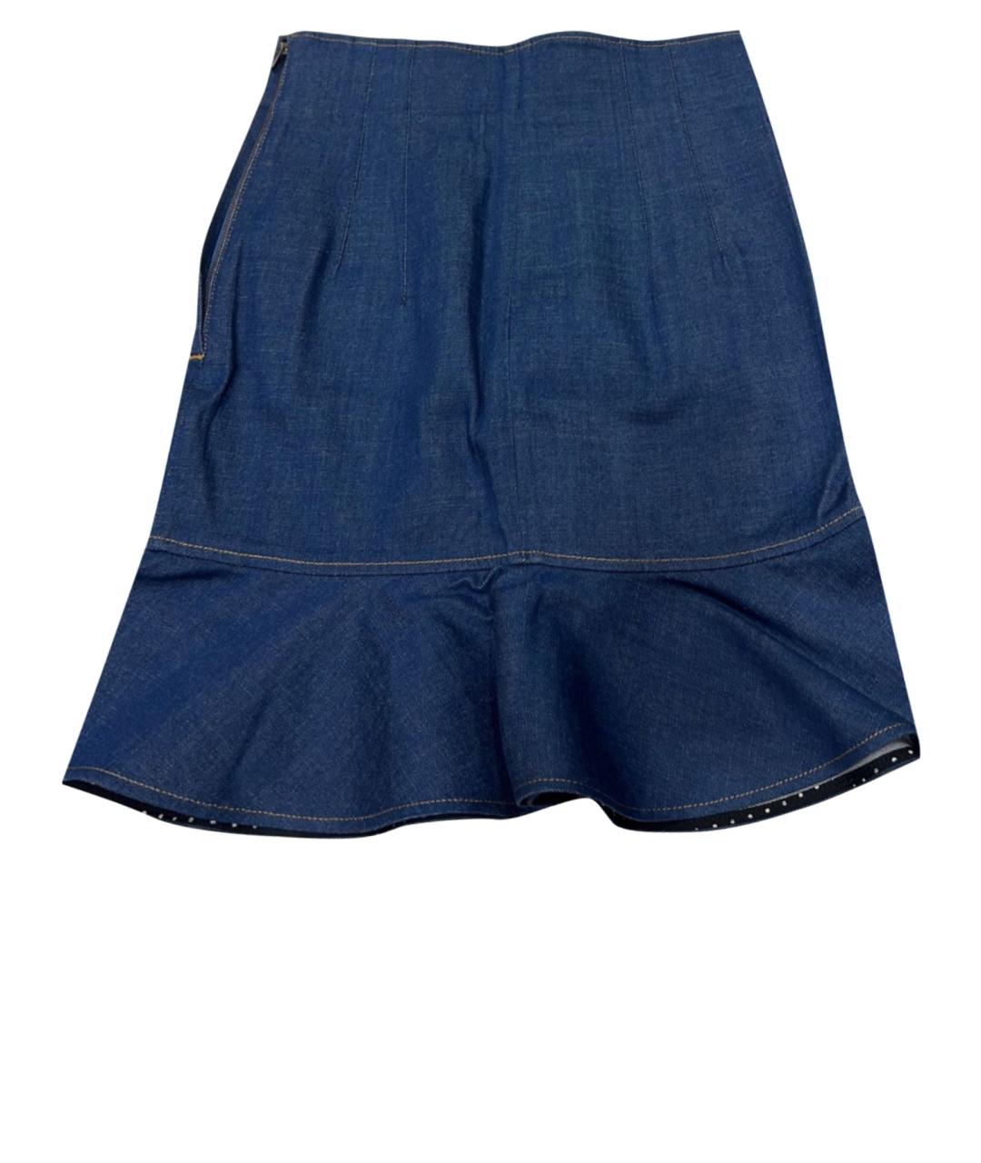DOLCE&GABBANA Темно-синяя деним юбка мини, фото 1