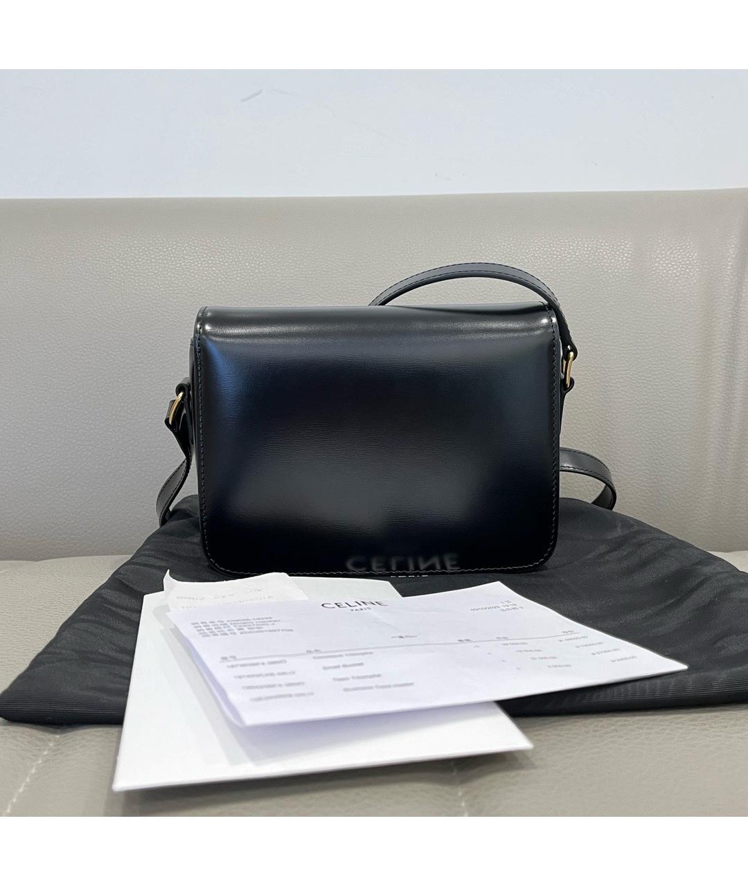 CELINE Черная кожаная сумка через плечо, фото 3