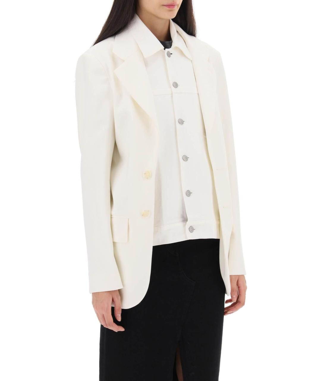 MM6 MAISON MARGIELA Белый шерстяной жакет/пиджак, фото 4