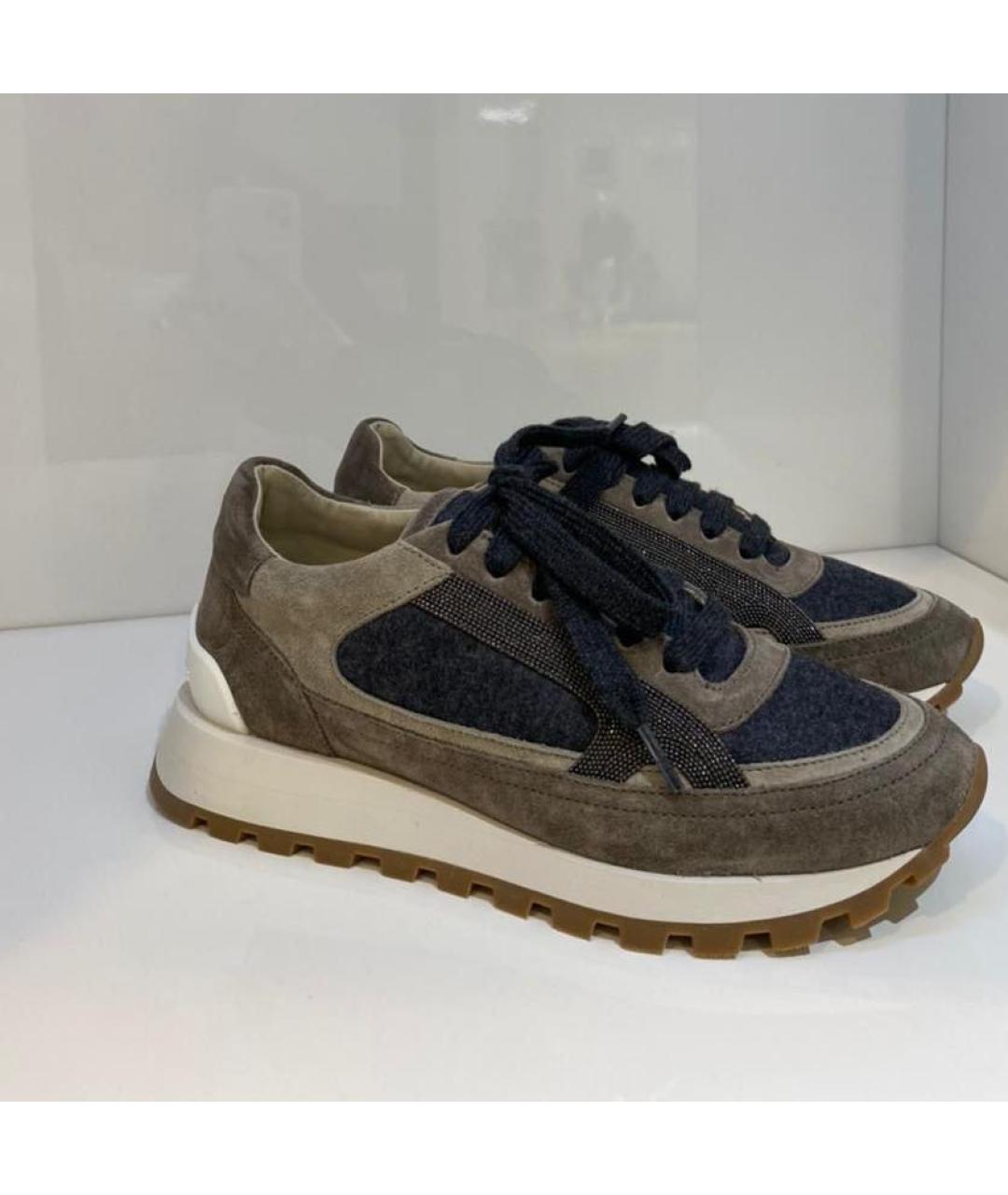 BRUNELLO CUCINELLI Бежевые кроссовки, фото 2