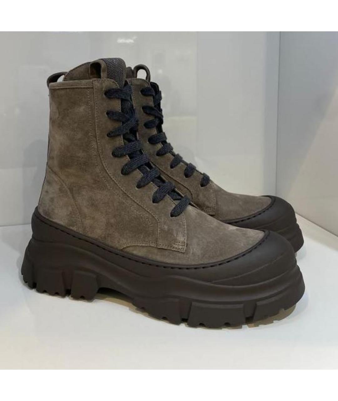 BRUNELLO CUCINELLI Коричневые ботинки, фото 2