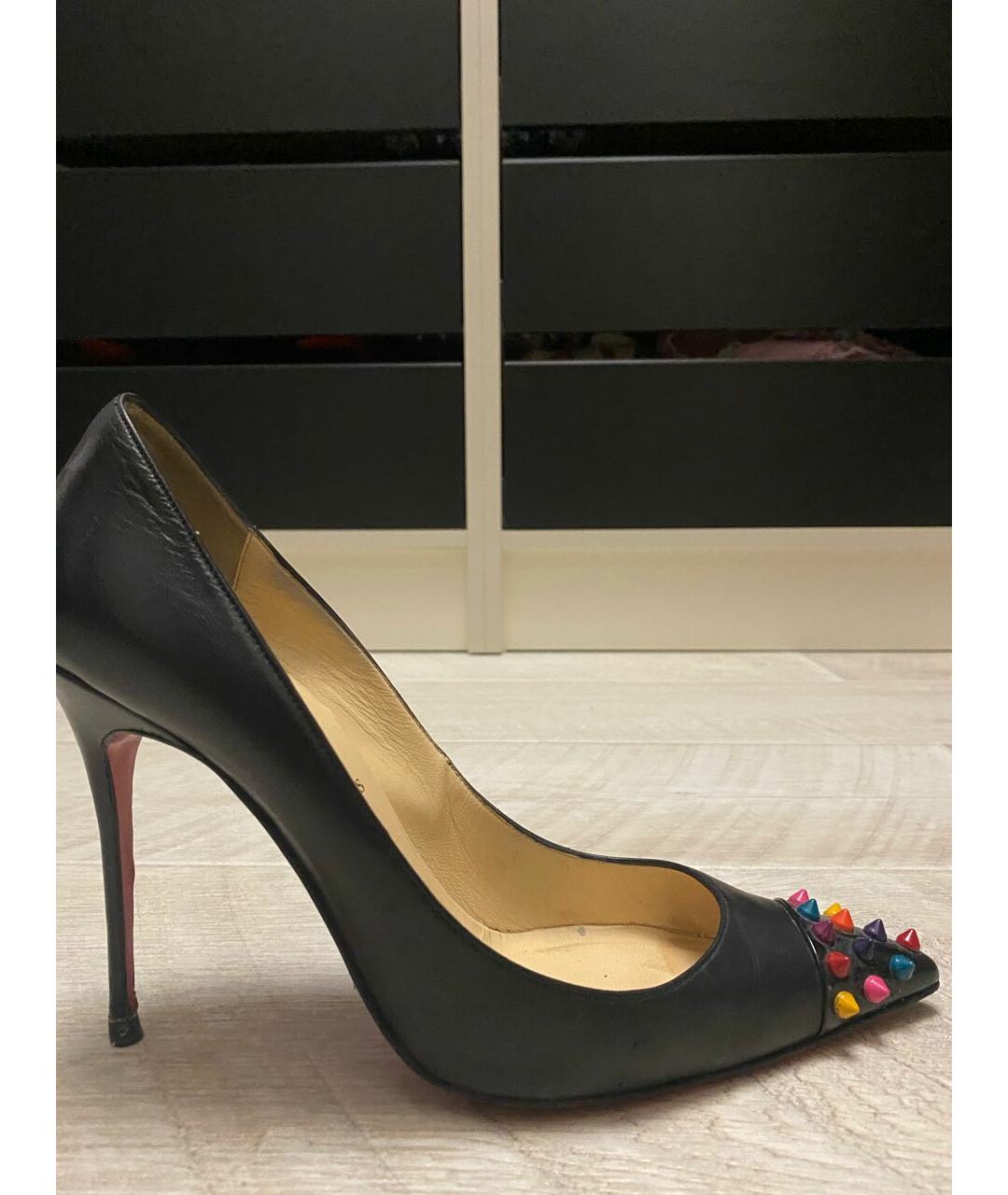 CHRISTIAN LOUBOUTIN Черные кожаные туфли, фото 8