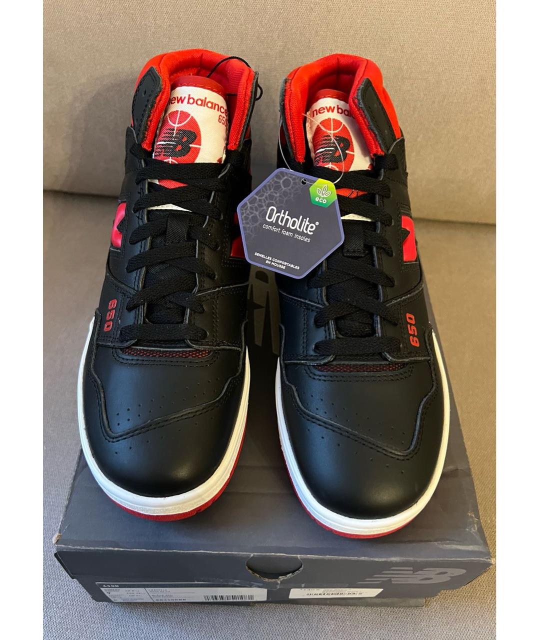 NEW BALANCE Черные кожаные высокие кроссовки / кеды, фото 4