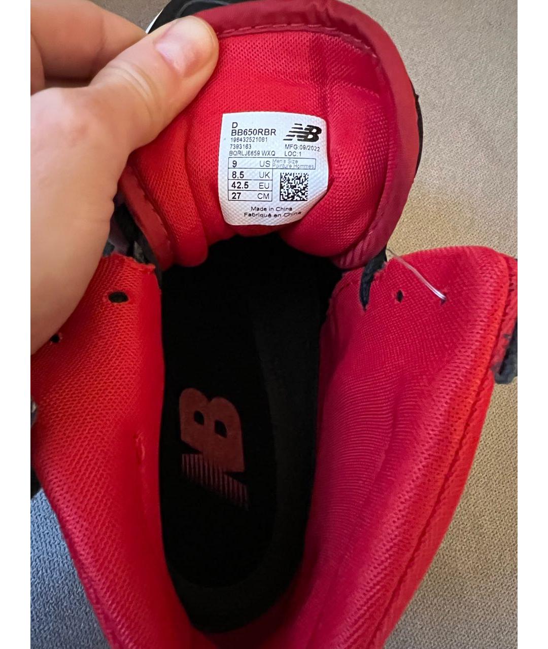 NEW BALANCE Черные кожаные высокие кроссовки / кеды, фото 6