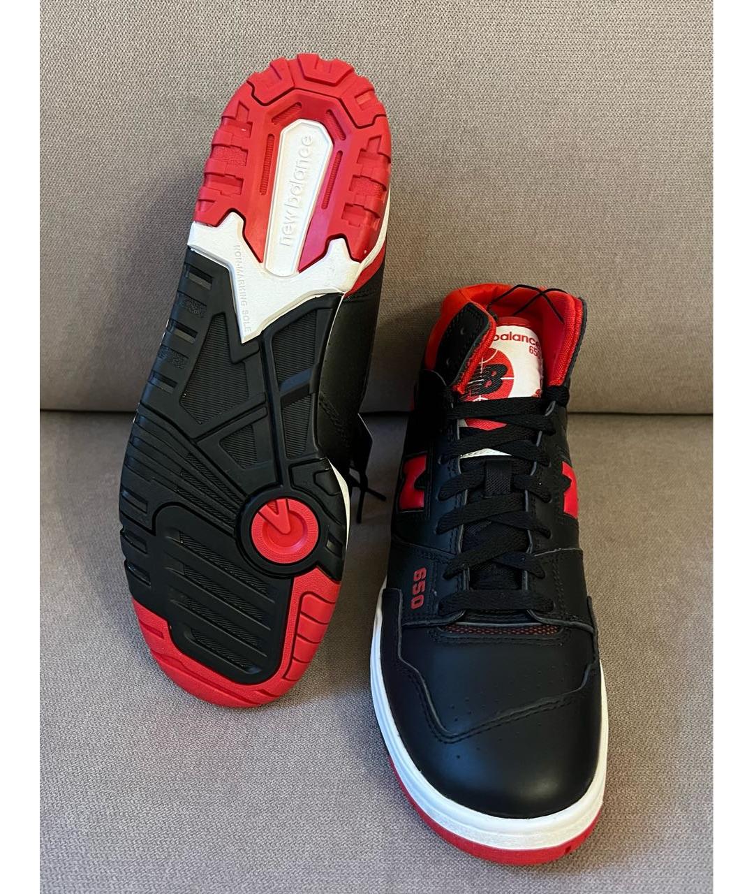 NEW BALANCE Черные кожаные высокие кроссовки / кеды, фото 5