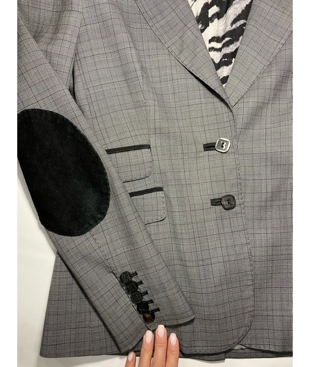BILLIONAIRE Серый шерстяной жакет/пиджак, фото 6