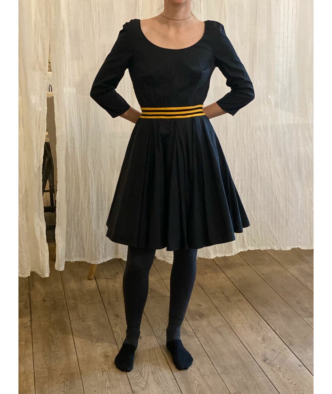 PRADA Черное хлопко-эластановое платье, фото 5