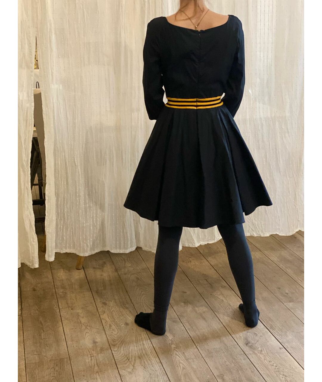 PRADA Черное хлопко-эластановое платье, фото 8