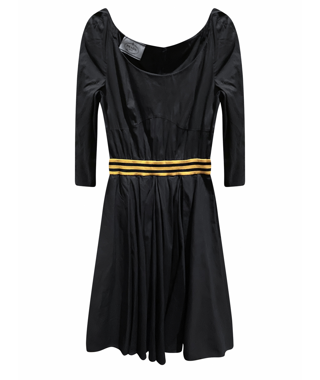 PRADA Черное хлопко-эластановое платье, фото 1