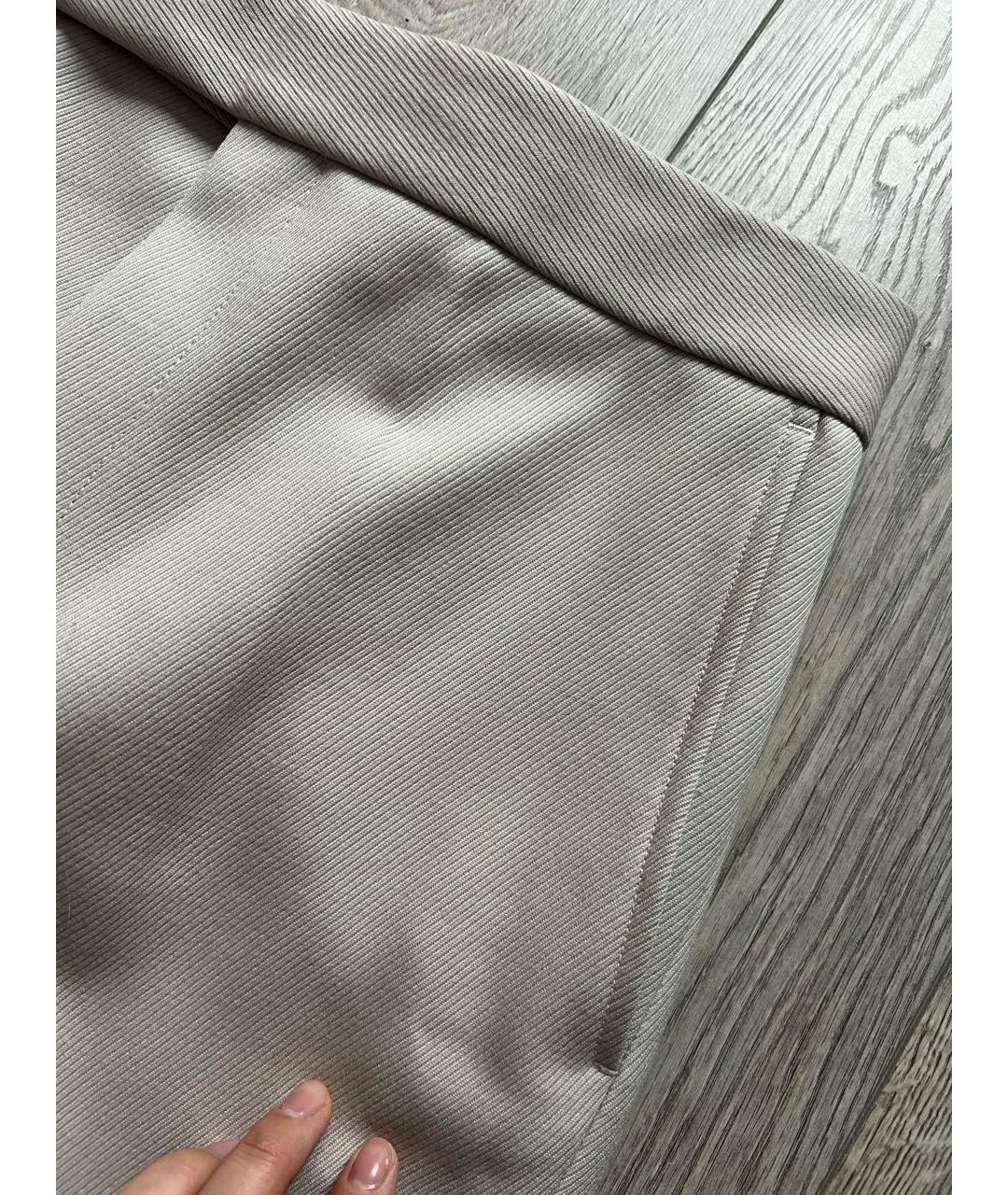 CELINE Бежевые льняные прямые брюки, фото 4