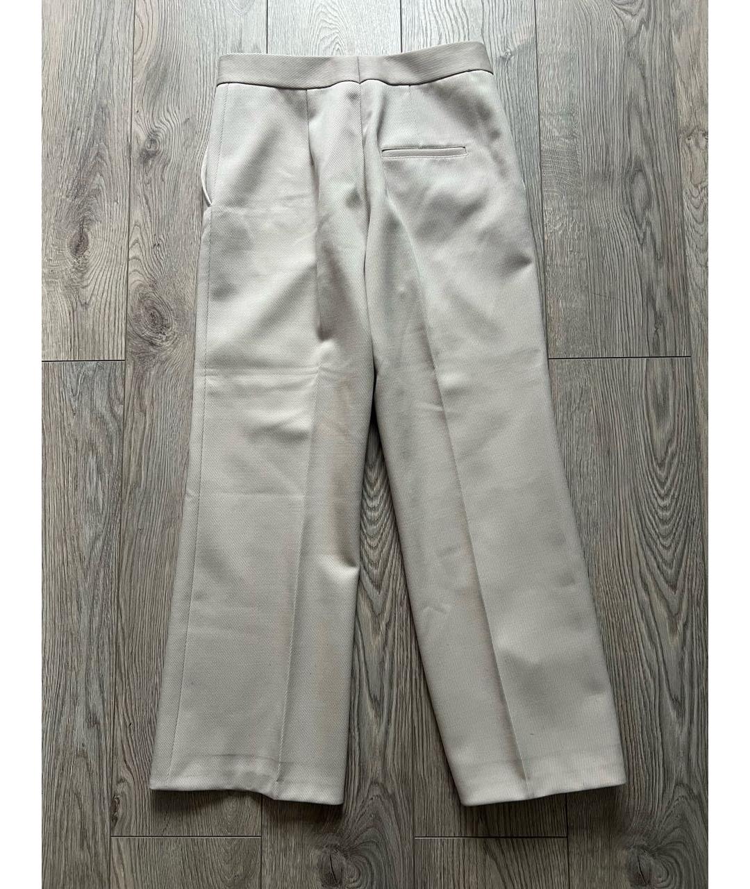 CELINE Бежевые льняные прямые брюки, фото 2