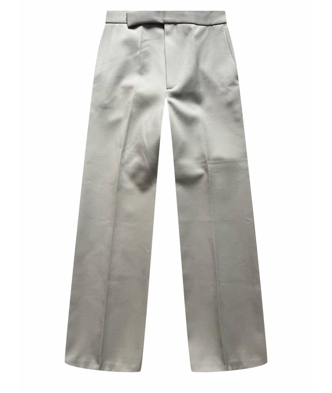CELINE Бежевые льняные прямые брюки, фото 1