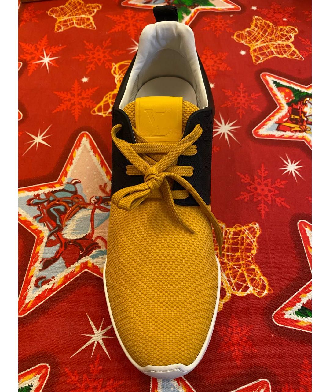LOUIS VUITTON PRE-OWNED Желтые кожаные низкие кроссовки / кеды, фото 2