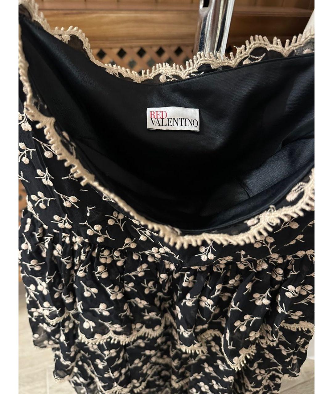 RED VALENTINO Черный вискозный сарафан, фото 2