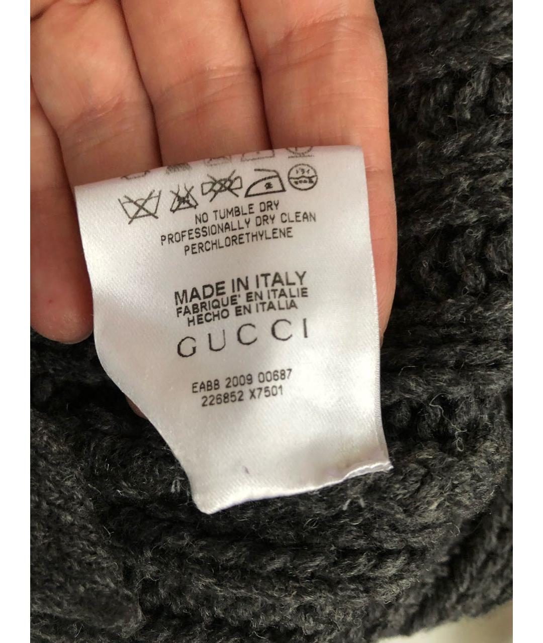 GUCCI Антрацитовый шерстяной джемпер / свитер, фото 4