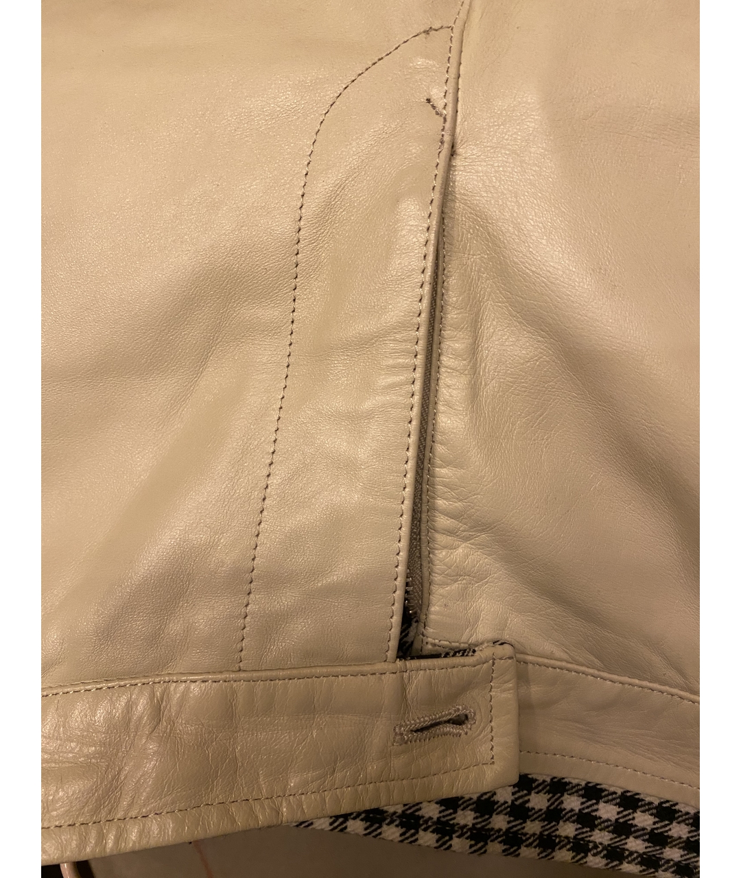 YOHJI YAMAMOTO Бежевые кожаные прямые брюки, фото 6