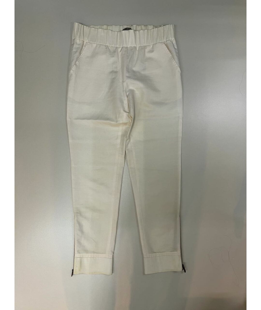 BOTTEGA VENETA Бежевые хлопко-эластановые прямые брюки, фото 5