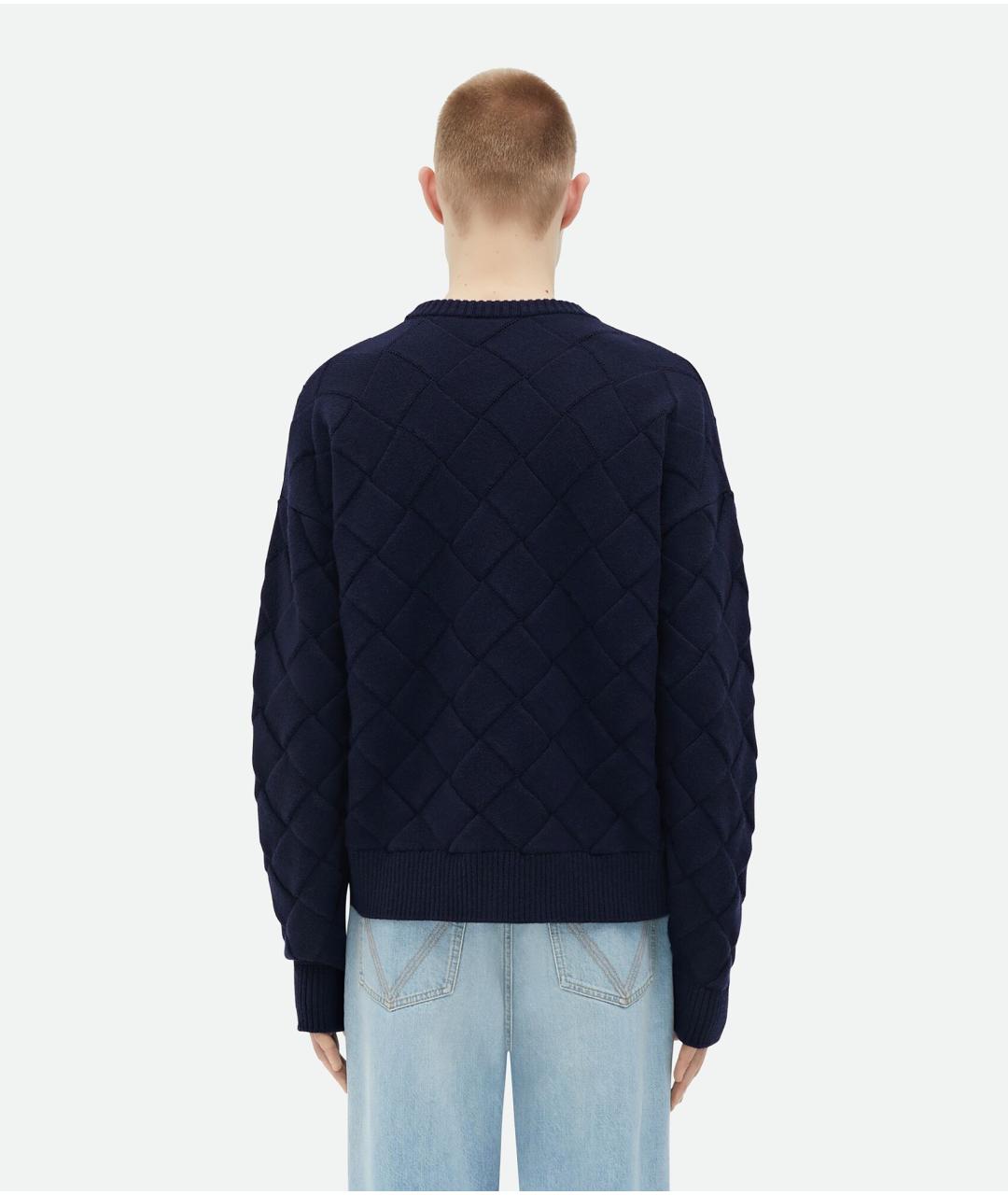BOTTEGA VENETA Синий шерстяной джемпер / свитер, фото 3