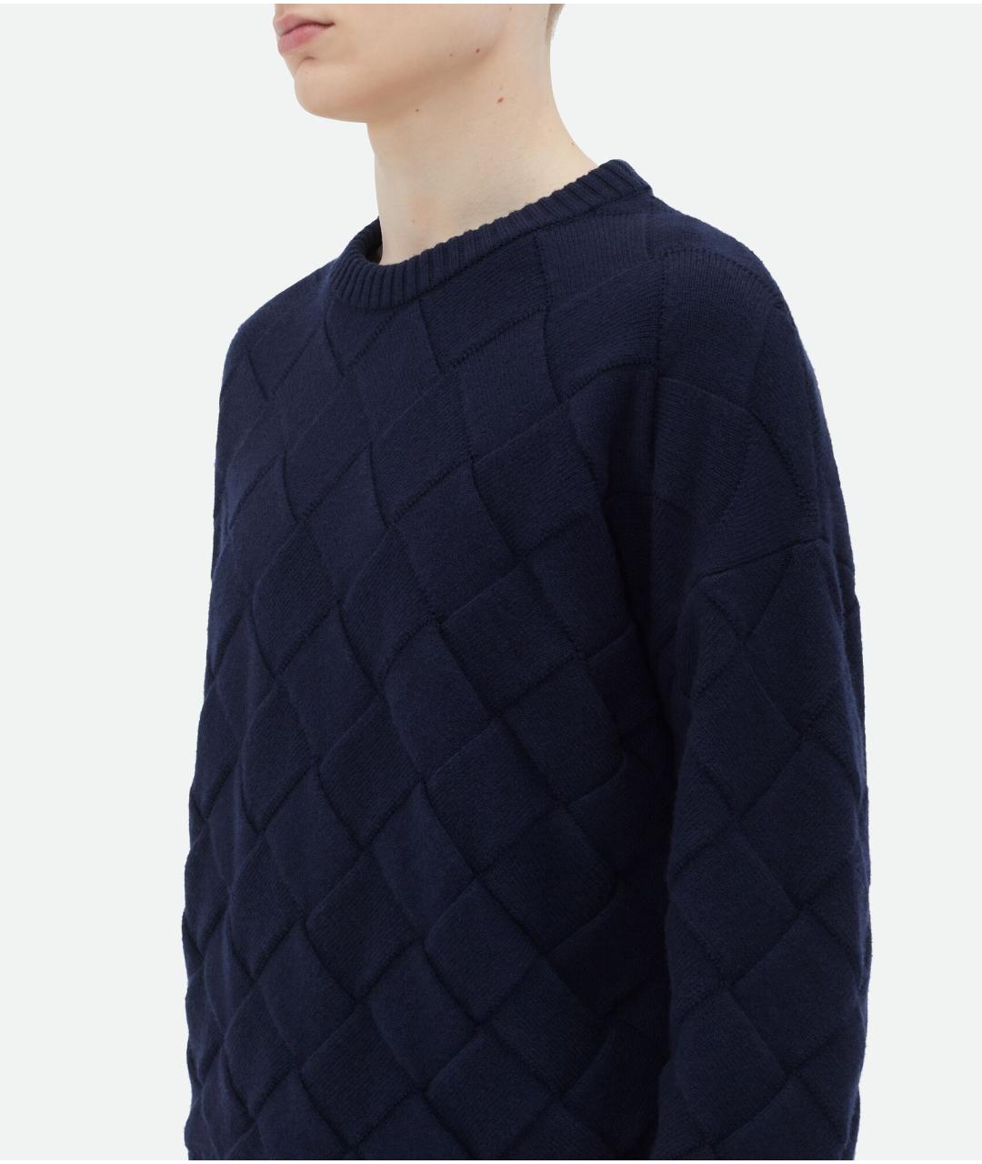 BOTTEGA VENETA Синий шерстяной джемпер / свитер, фото 4