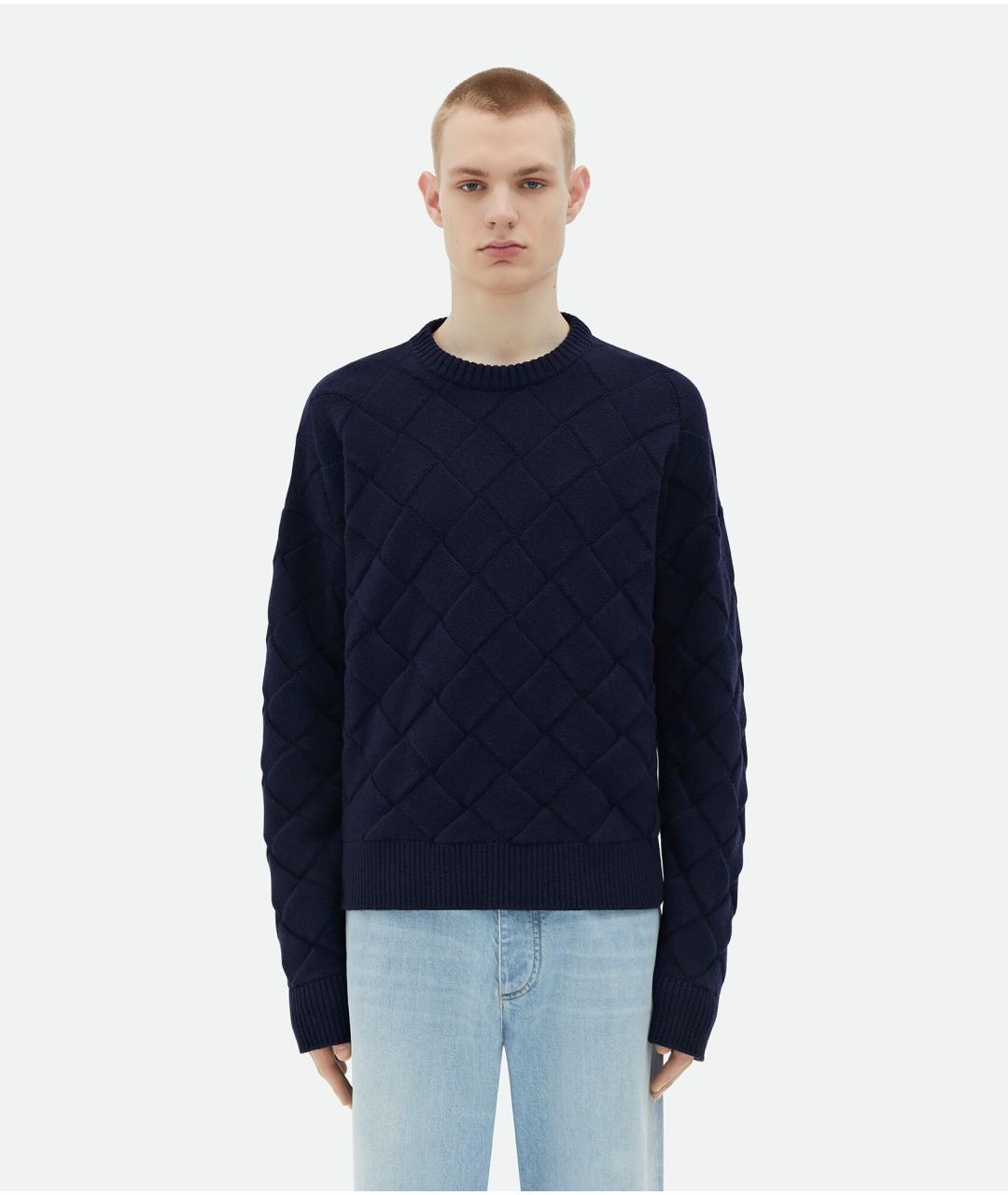 BOTTEGA VENETA Синий шерстяной джемпер / свитер, фото 5