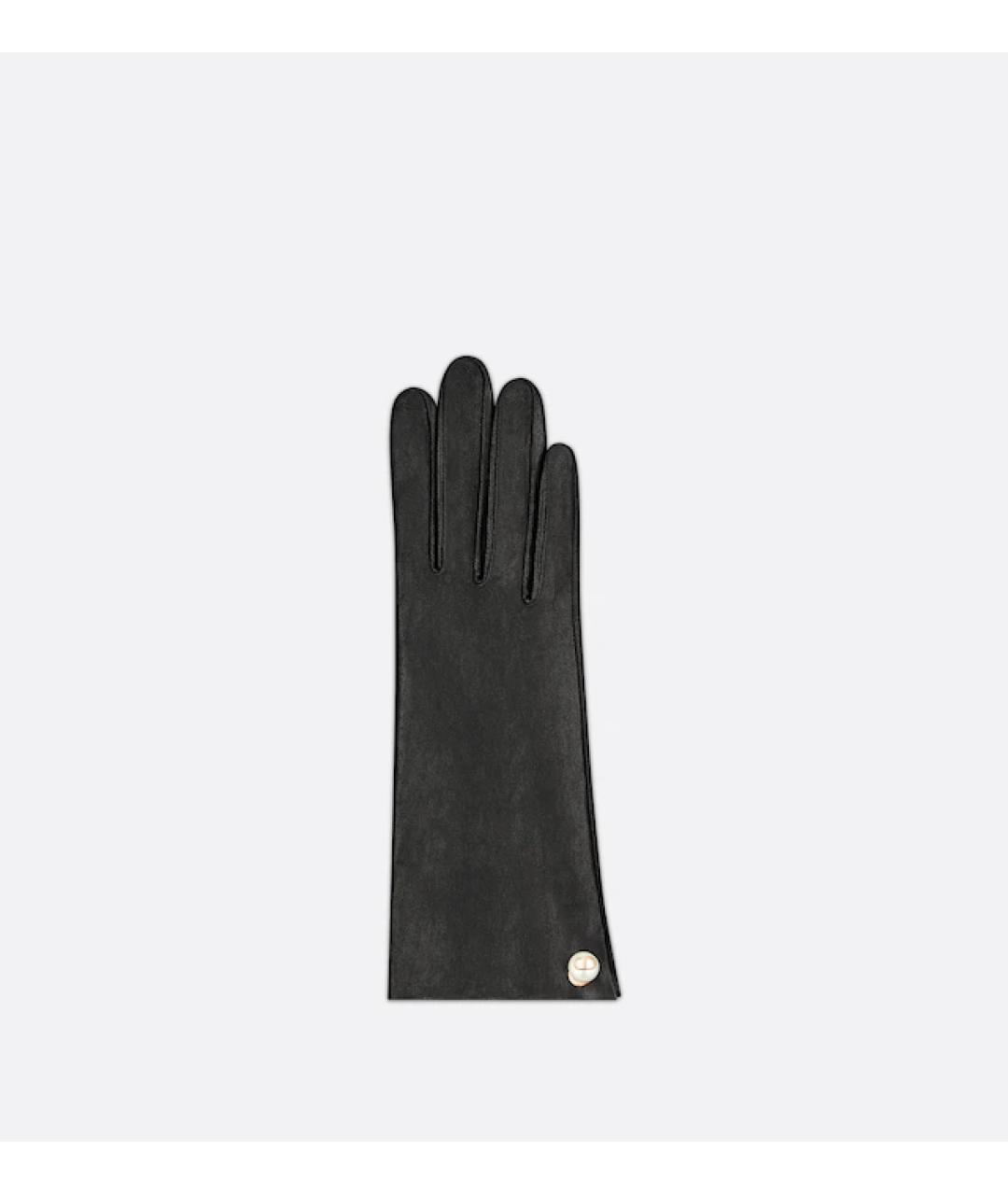 CHRISTIAN DIOR Черные кожаные перчатки, фото 2