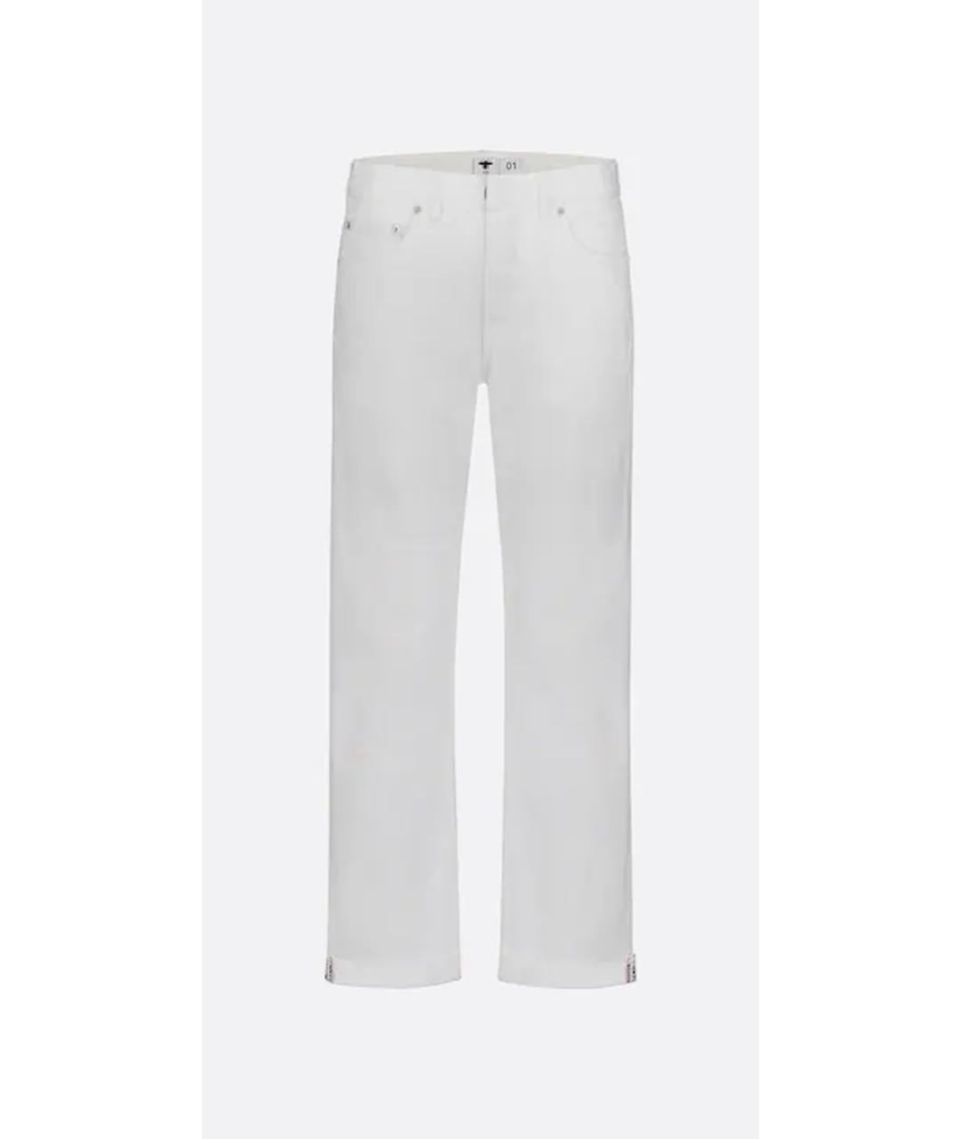 CHRISTIAN DIOR PRE-OWNED Белые хлопковые прямые джинсы, фото 5