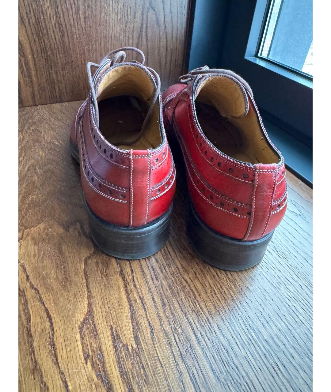 ISAIA Бордовые кожаные туфли, фото 4