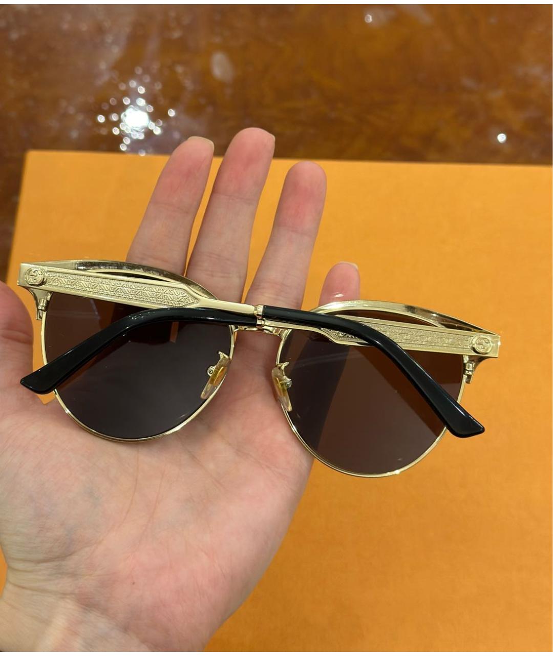 GUCCI Золотые солнцезащитные очки, фото 3