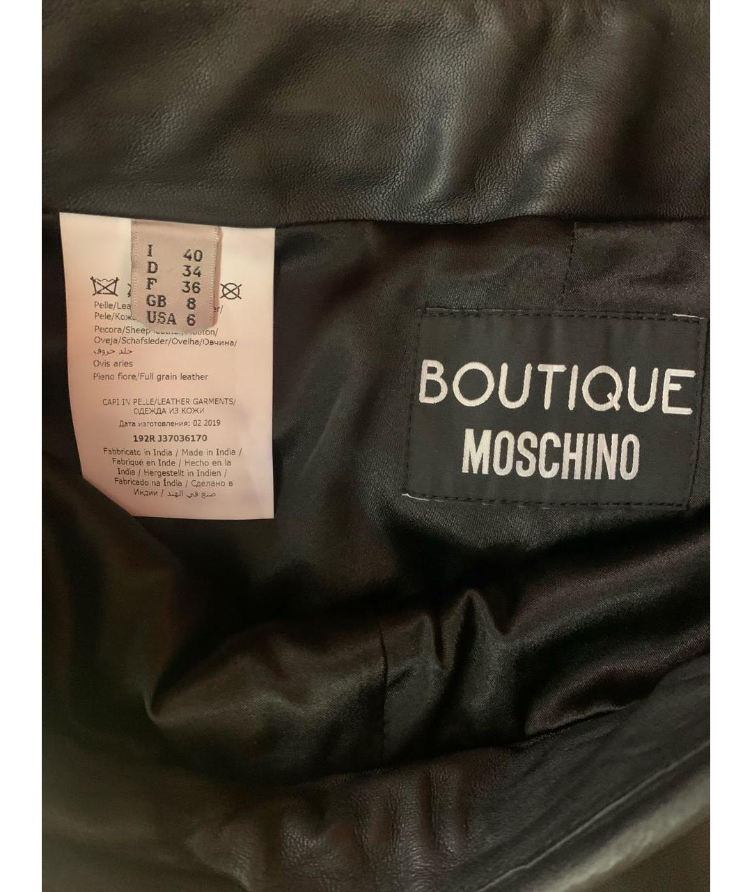 BOUTIQUE MOSCHINO Черные кожаные шорты, фото 3