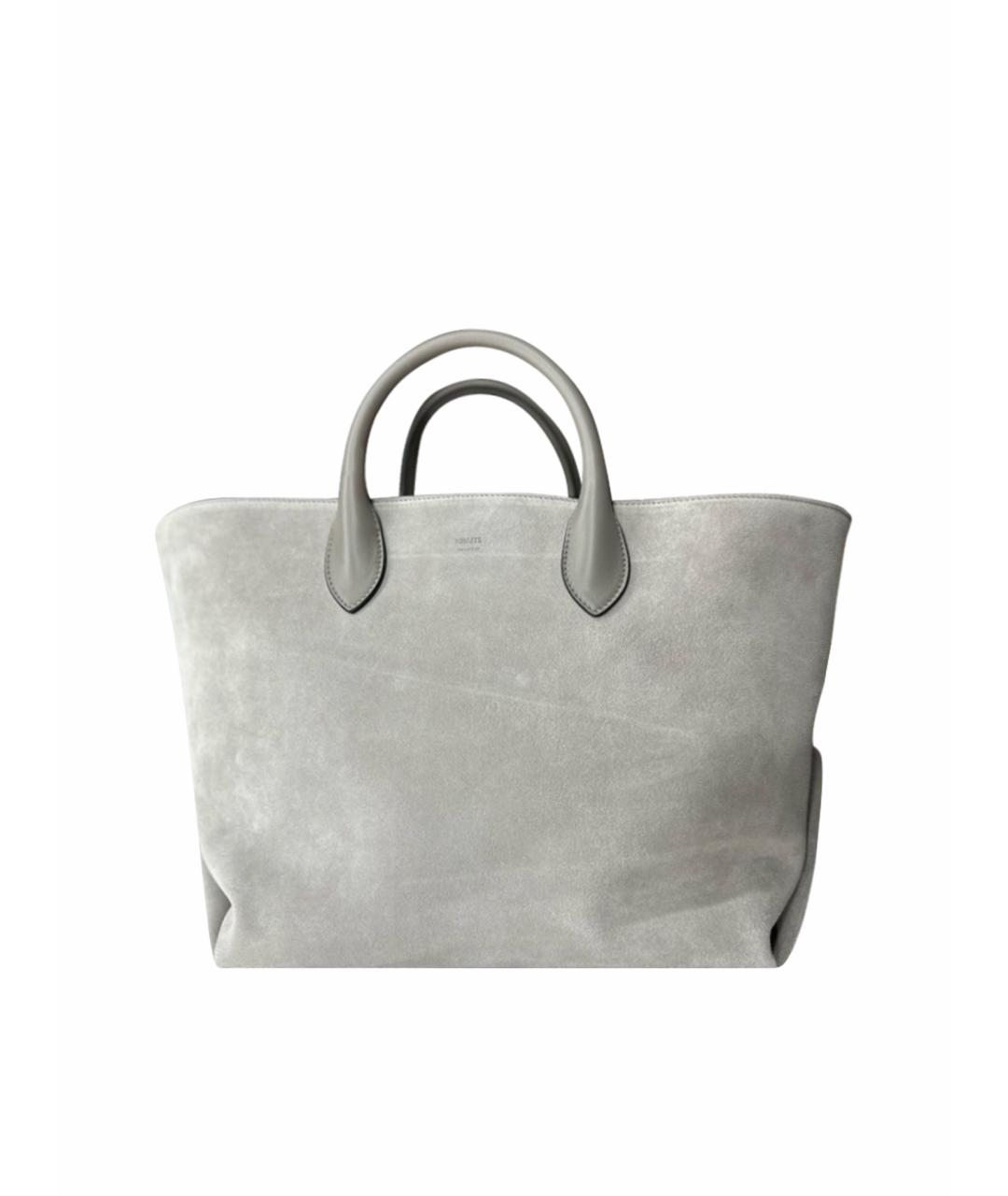 KHAITE Серая замшевая сумка тоут, фото 1