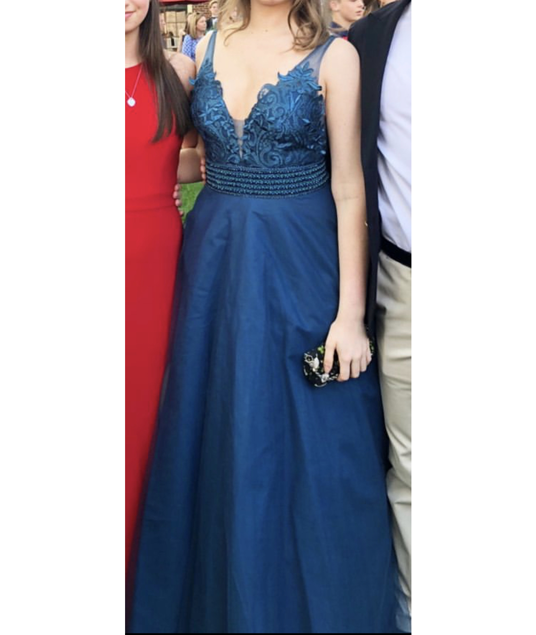 BASIX Темно-синее полиэстеровое вечернее платье, фото 5