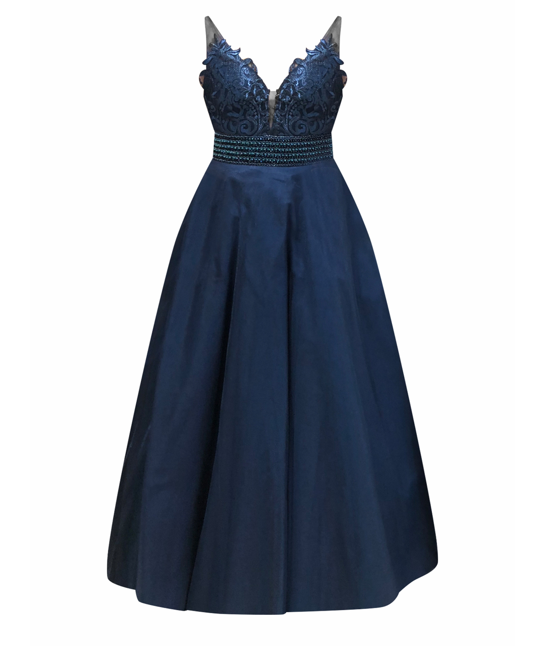 BASIX Темно-синее полиэстеровое вечернее платье, фото 1