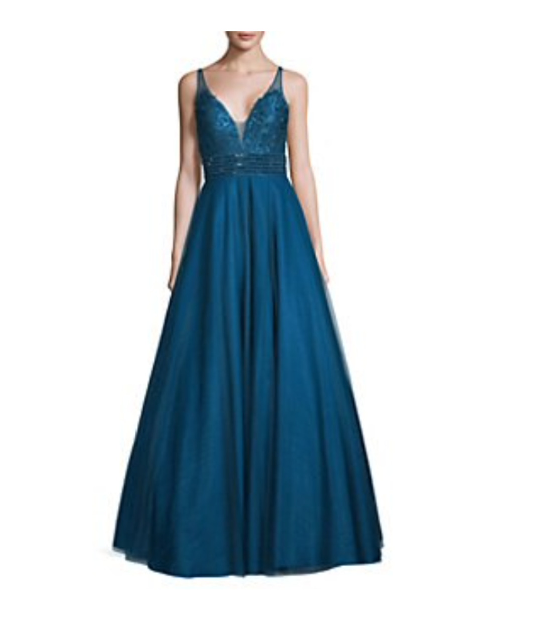 BASIX Темно-синее полиэстеровое вечернее платье, фото 9