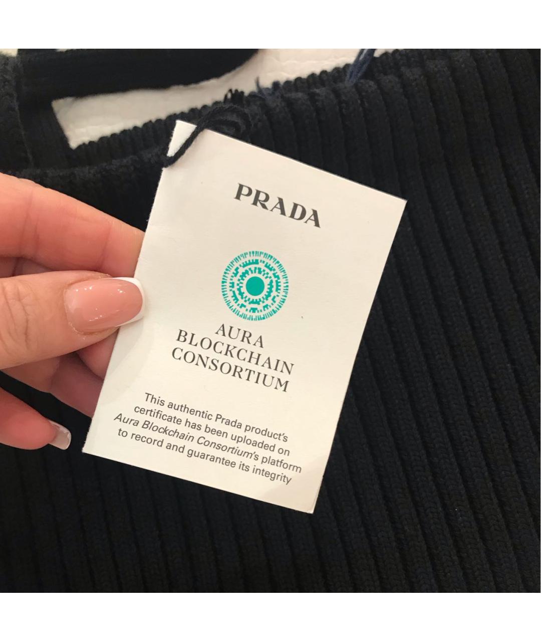 PRADA Черная шерстяная майка, фото 4