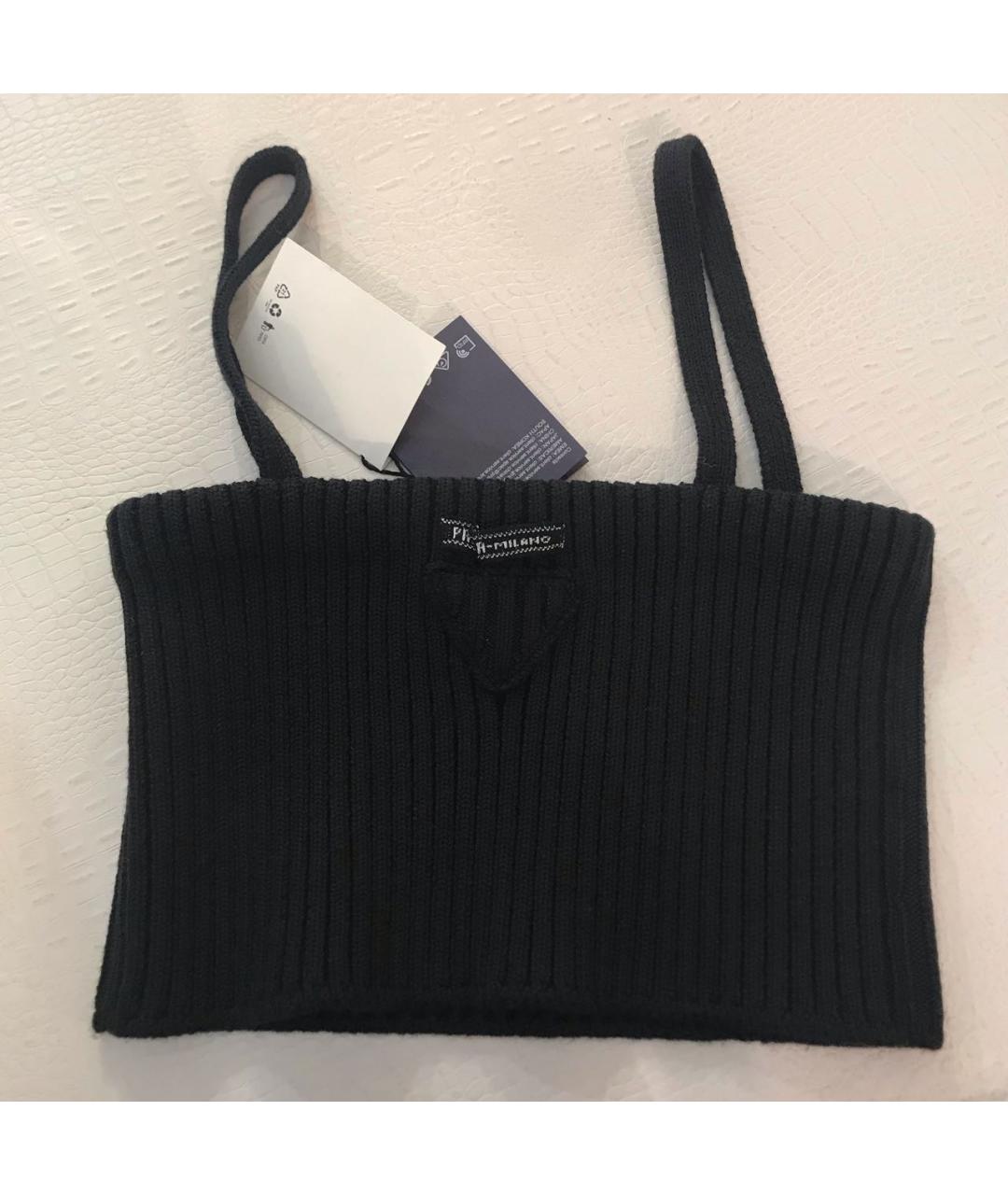 PRADA Черная шерстяная майка, фото 2