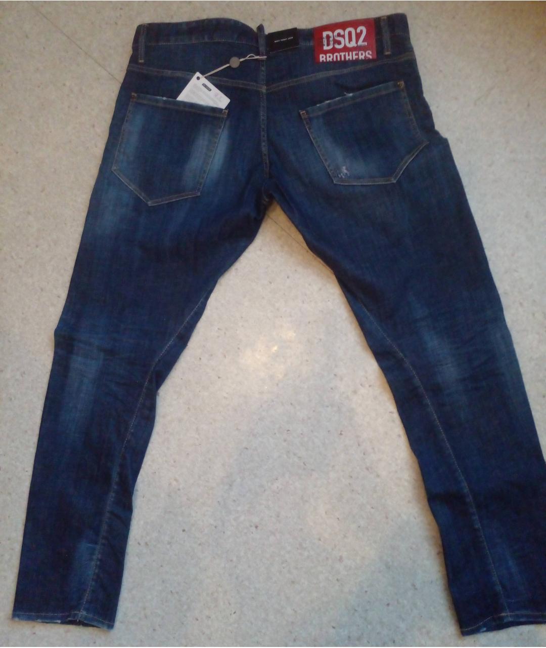 DSQUARED2 Темно-синие хлопко-эластановые джинсы скинни, фото 6