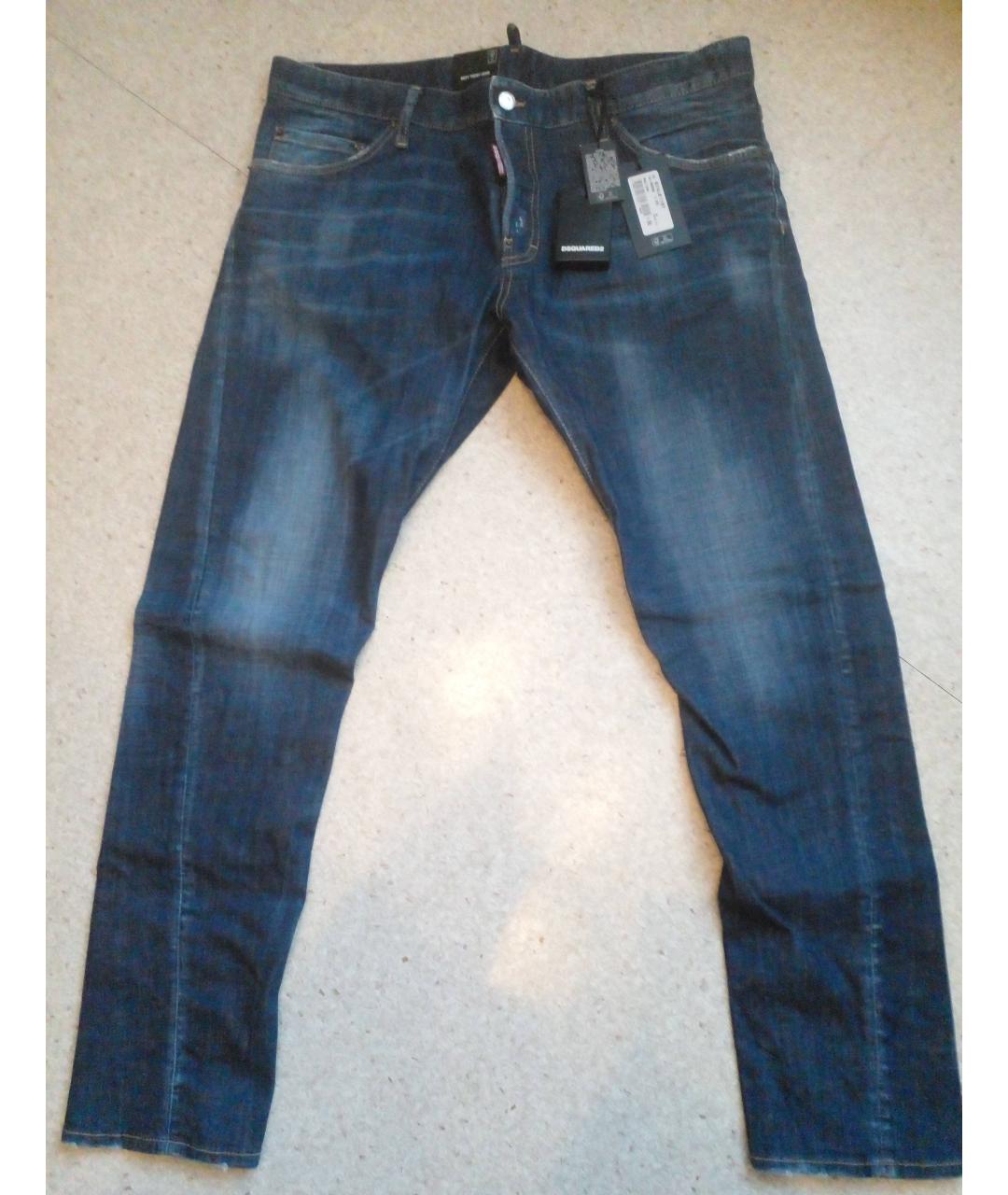 DSQUARED2 Темно-синие хлопко-эластановые джинсы скинни, фото 4