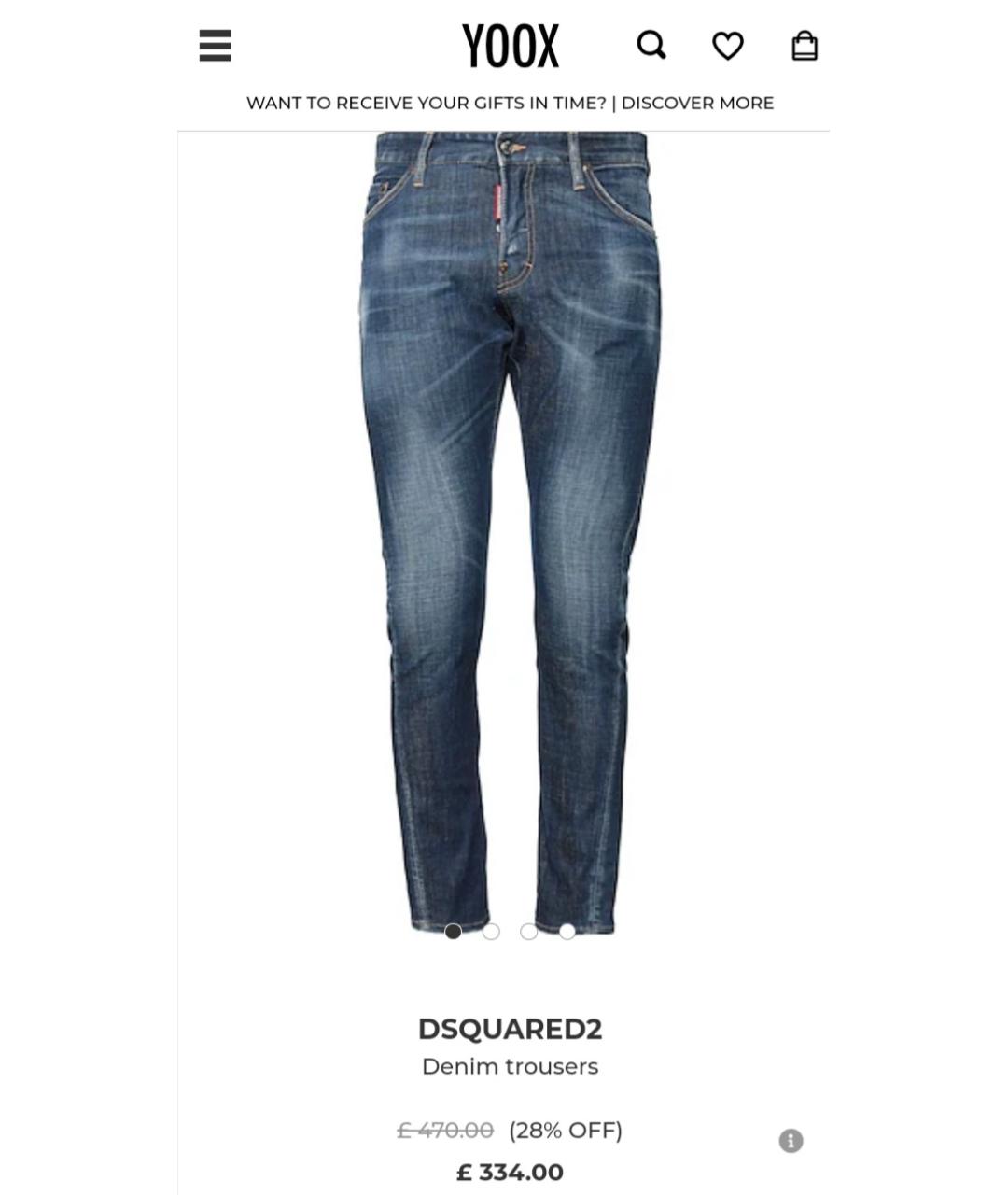 DSQUARED2 Темно-синие хлопко-эластановые джинсы скинни, фото 9