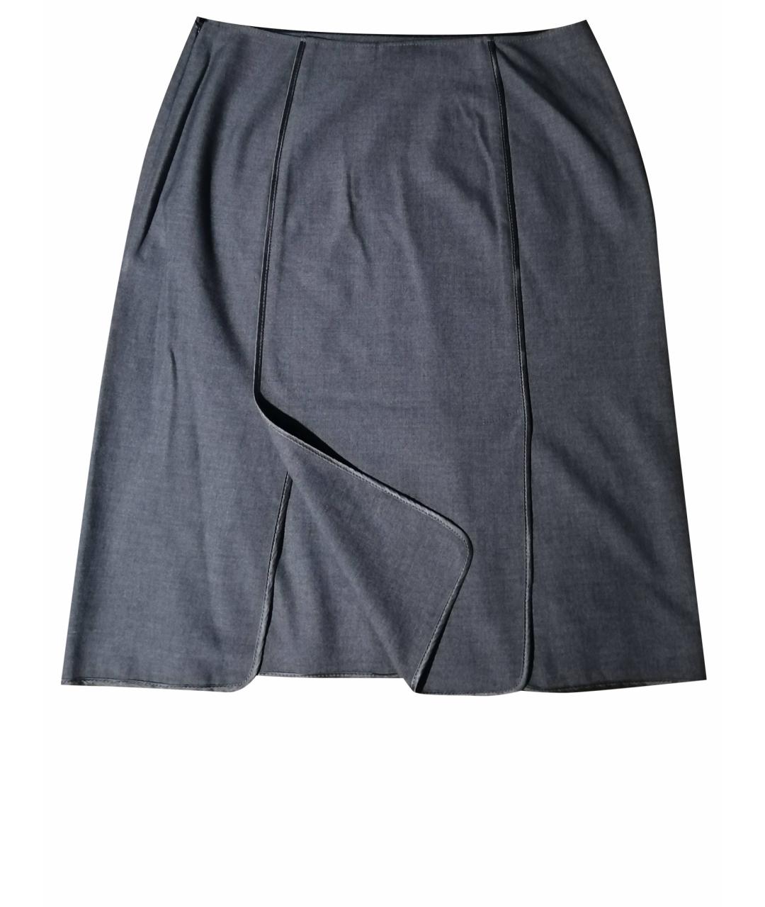 DKNY Серая вискозная юбка миди, фото 1