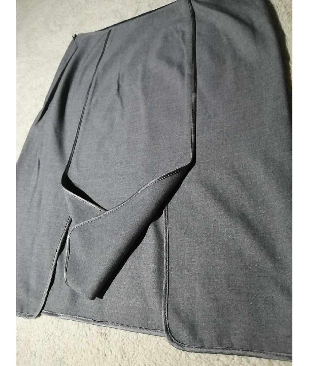 DKNY Серая вискозная юбка миди, фото 4